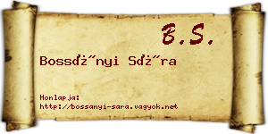 Bossányi Sára névjegykártya