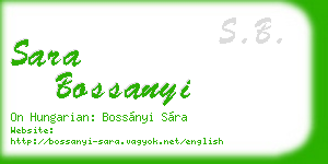 sara bossanyi business card